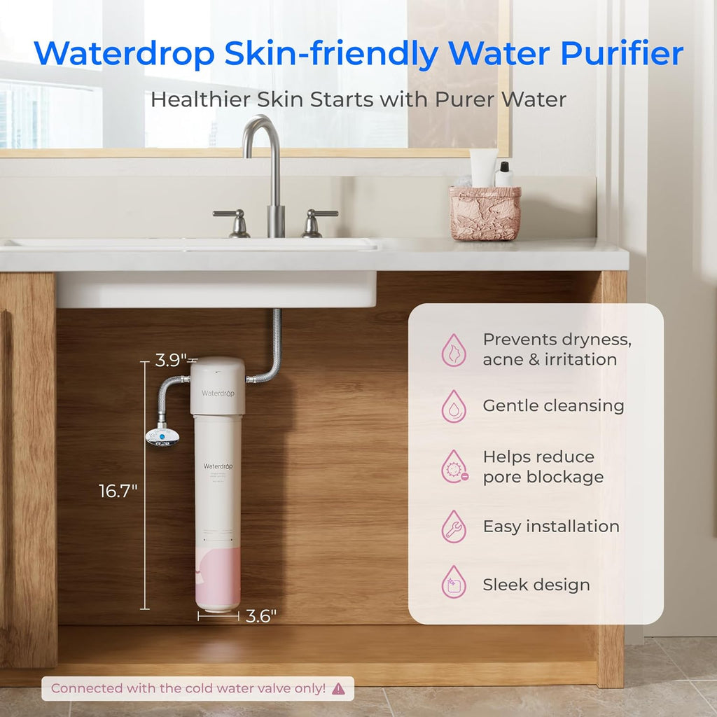 Sistema per addolcire l'acqua Waterdrop Skincare - Ammorbidisce la pelle & Capelli (include 1 filtro)