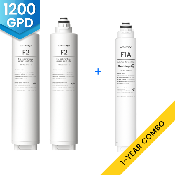 Set combinato di filtri di ricambio per sistema Waterdrop X12 RO - 1200GPD