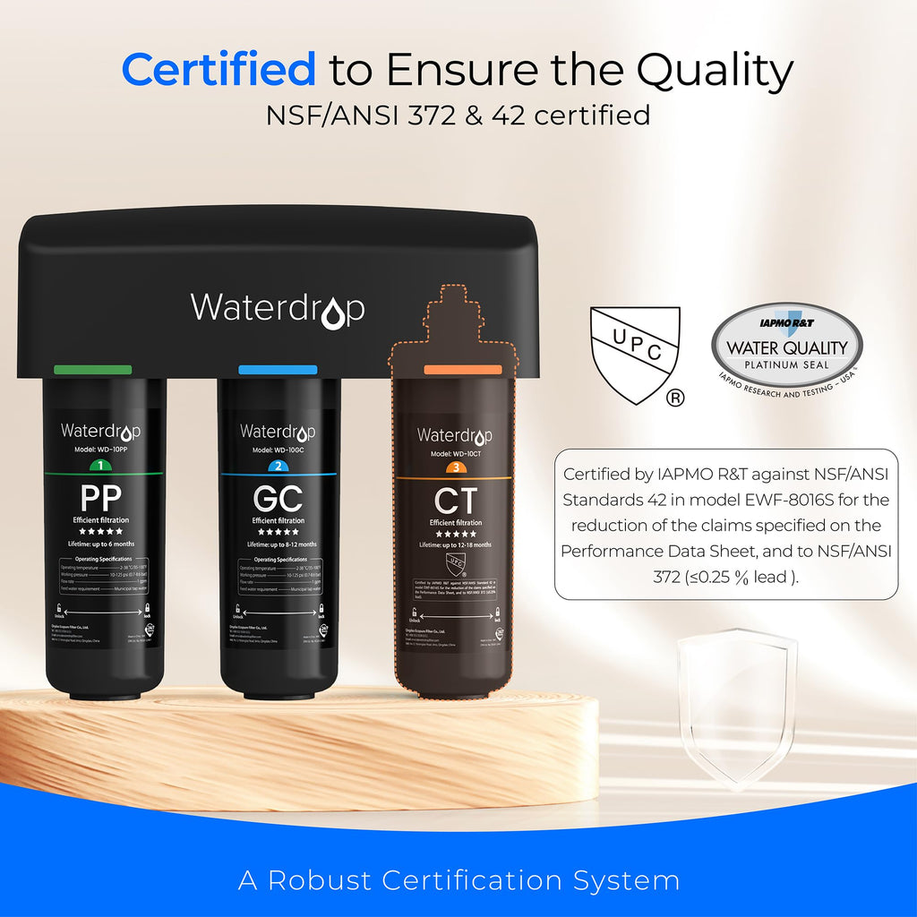 3-traps Under Counter Direct Connect-filtratiesysteem Waterdrop TSA