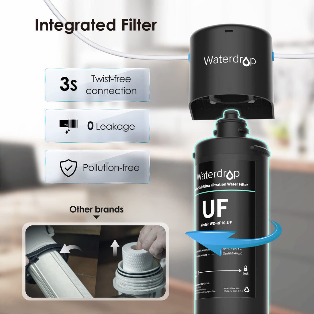 Undersink Ultrafiltration -vedensuodatinjärjestelmä erillisellä hanalla