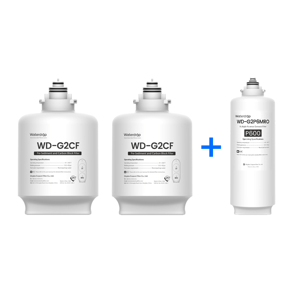 Σετ φίλτρων αντικατάστασης συστήματος Waterdrop G2P600 RO - 600 GPD