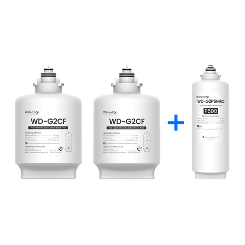 Set di filtri di ricambio per sistema Waterdrop G2P600 RO - 600 GPD