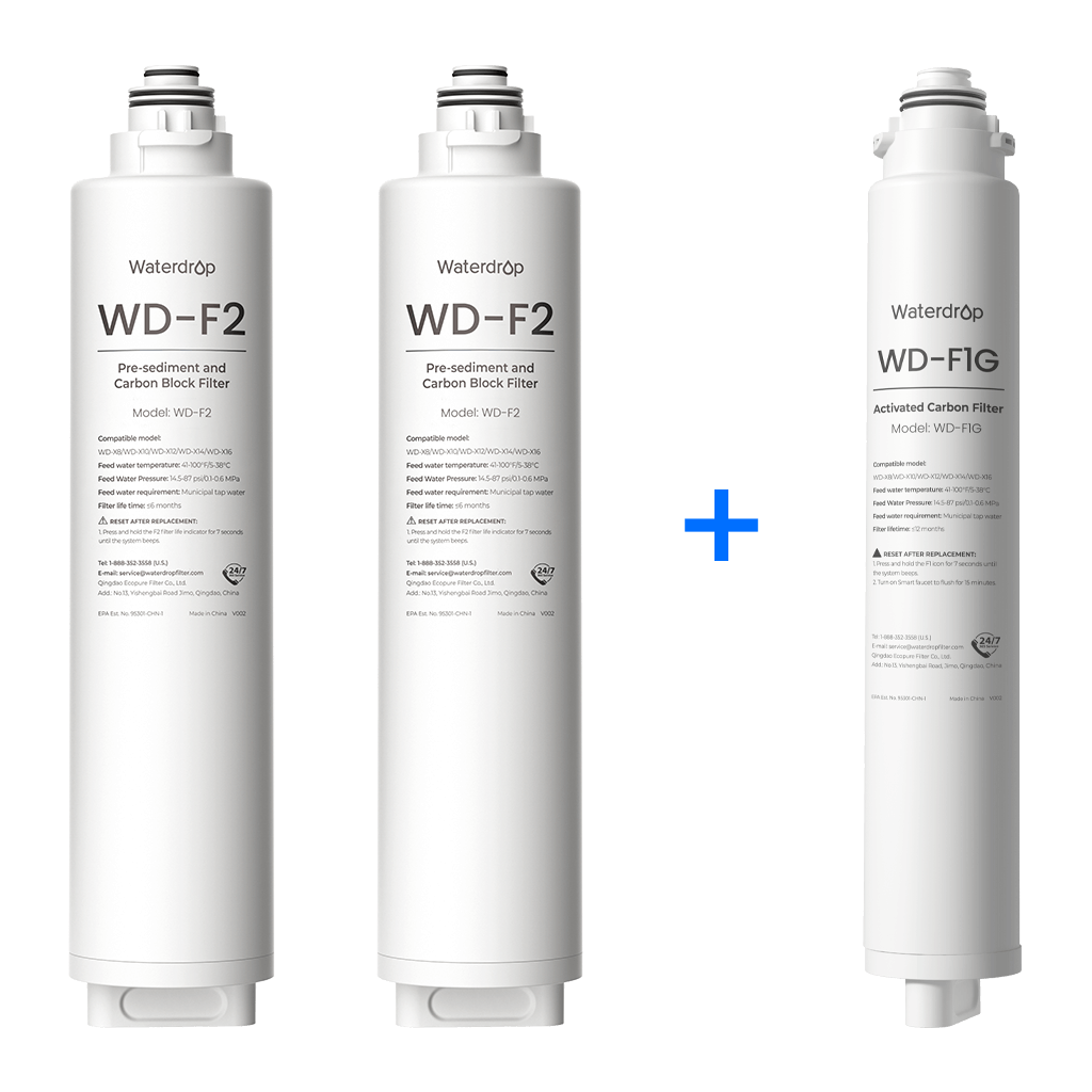 Waterdrop X8 RO System Udskiftning Filter Combo Set - 800GPD