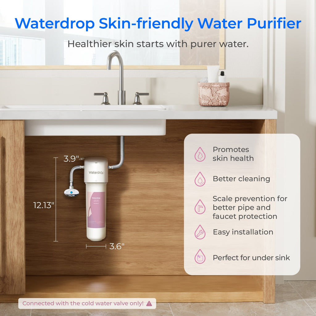 Système d'adoucissement de l'eau Waterdrop Skincare BFU2 - Adoucit la peau  &  les cheveux