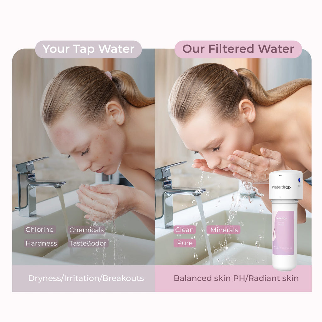 Système d'adoucissement de l'eau Waterdrop Skincare BFU2 - Adoucit la peau  &  les cheveux