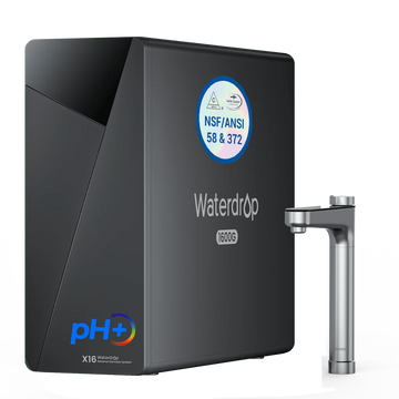 Waterdrop X16 Undersink Reverse Osmosis System with Brushed nickel silver faucet