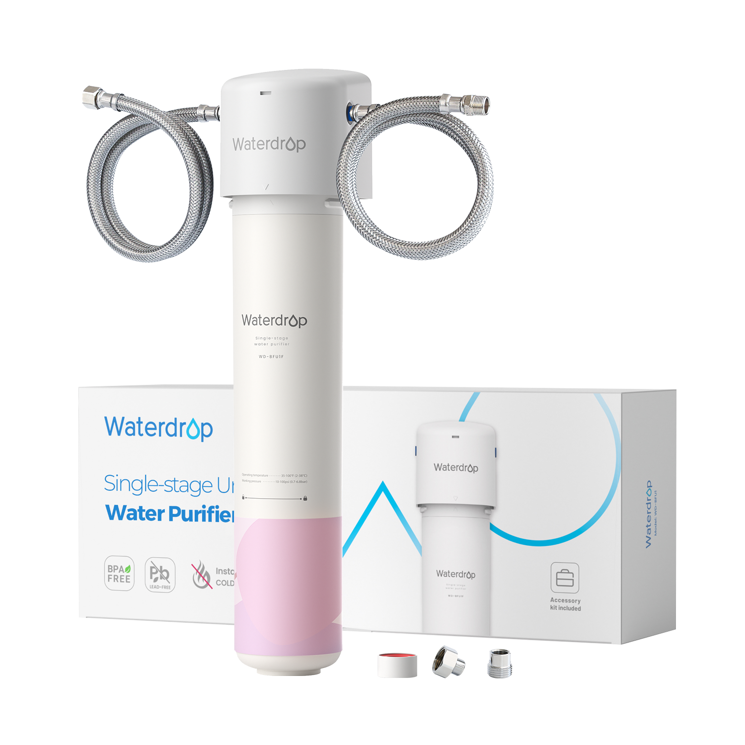 Sistema per addolcire l'acqua Waterdrop Skincare - Ammorbidisce la pelle & Capelli (include 1 filtro)