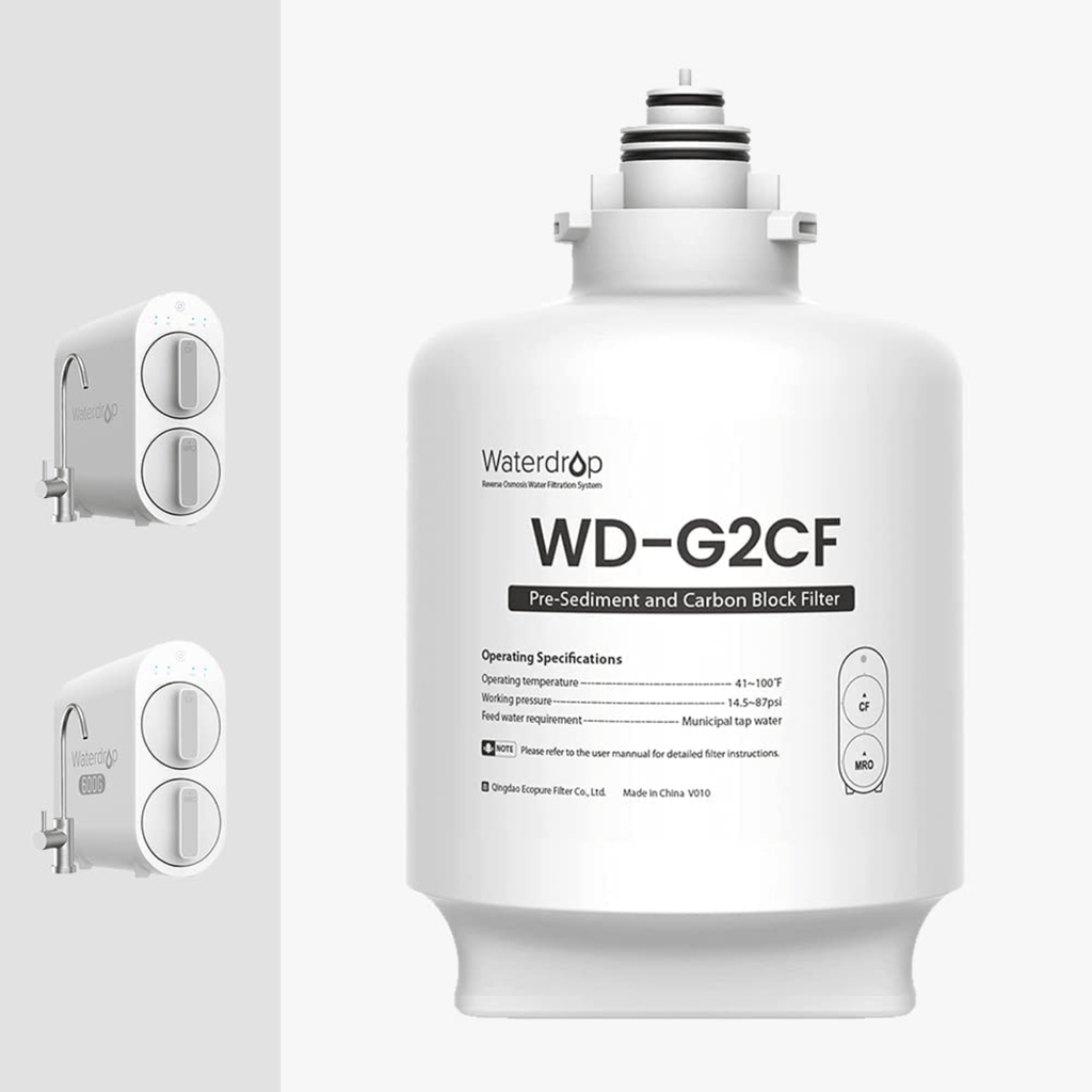 Filtro WD-G2CF para sistema de ósmosis inversa serie Waterdrop G2P600 & G2