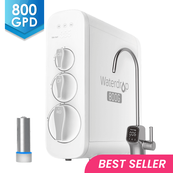800 GPD Tankless RO System with UV Sterilizing Light - Waterdrop G3P800 -BFC2