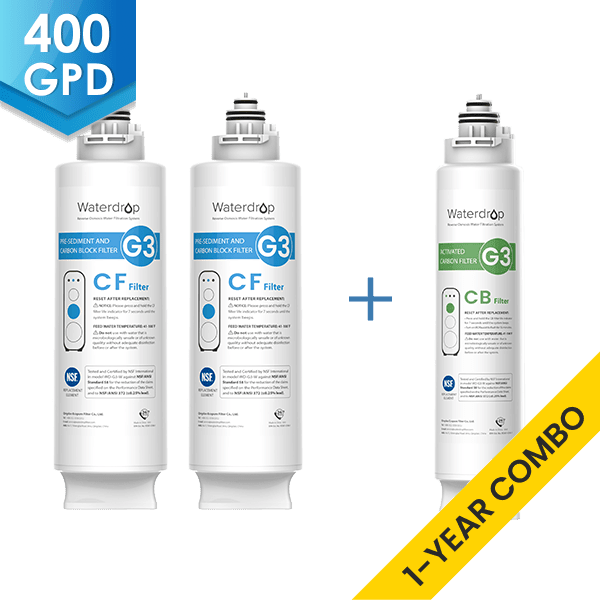 Filtros de repuesto para sistema Waterdrop G3 RO - 400GPD