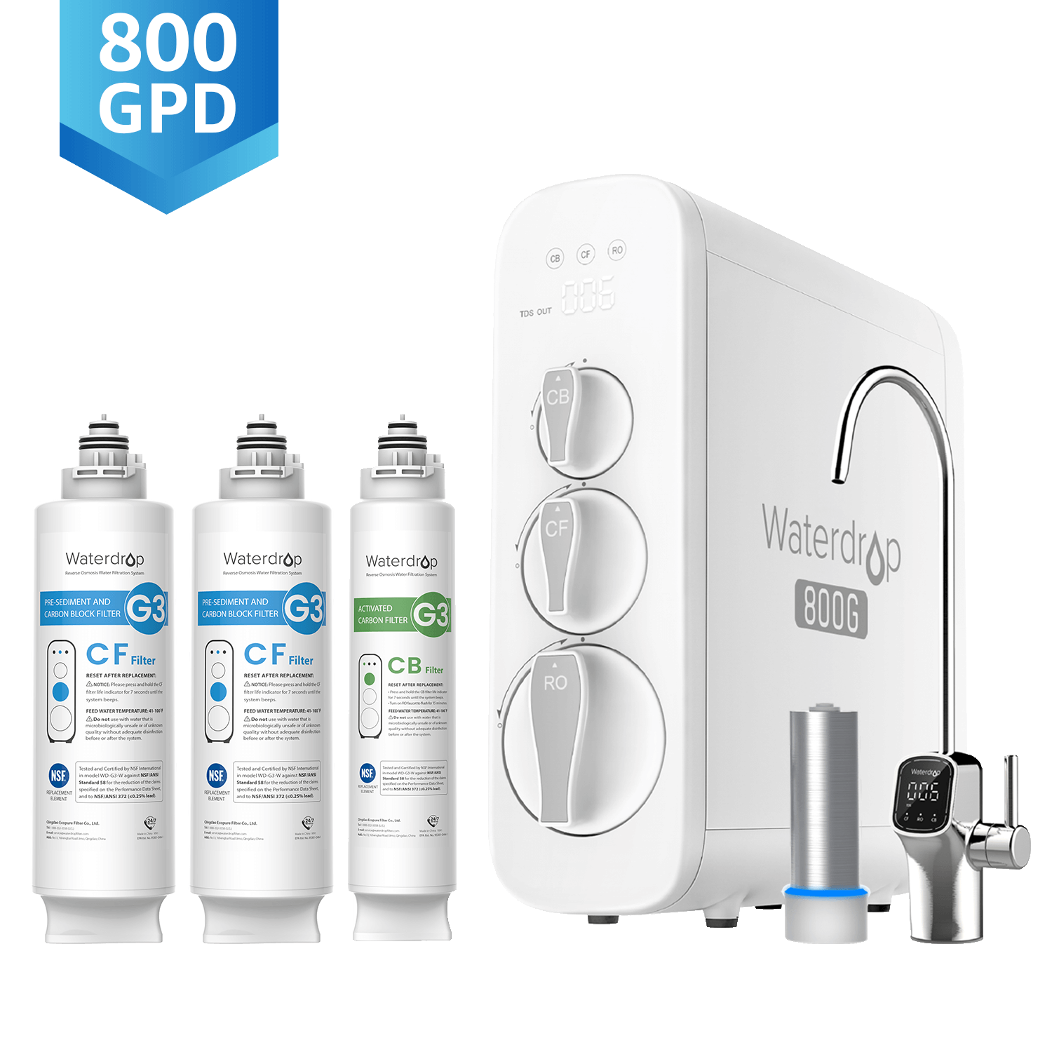 Waterdrop G3P800 Sistema RO sotto il lavello